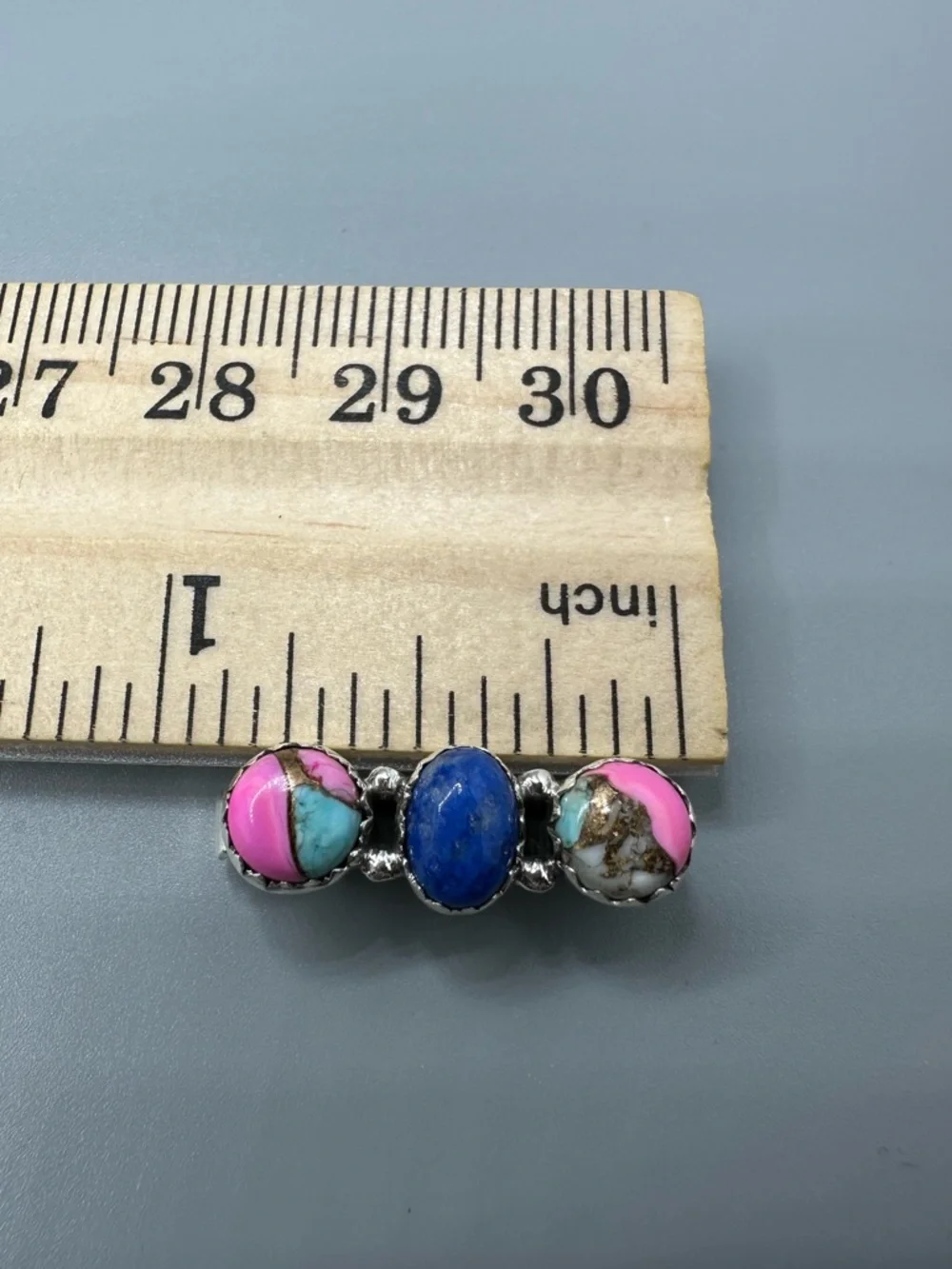 ⌚Cotton Candy Turquoise & Lapis Sterling Silver 925 Watch Band Charm Handmade
